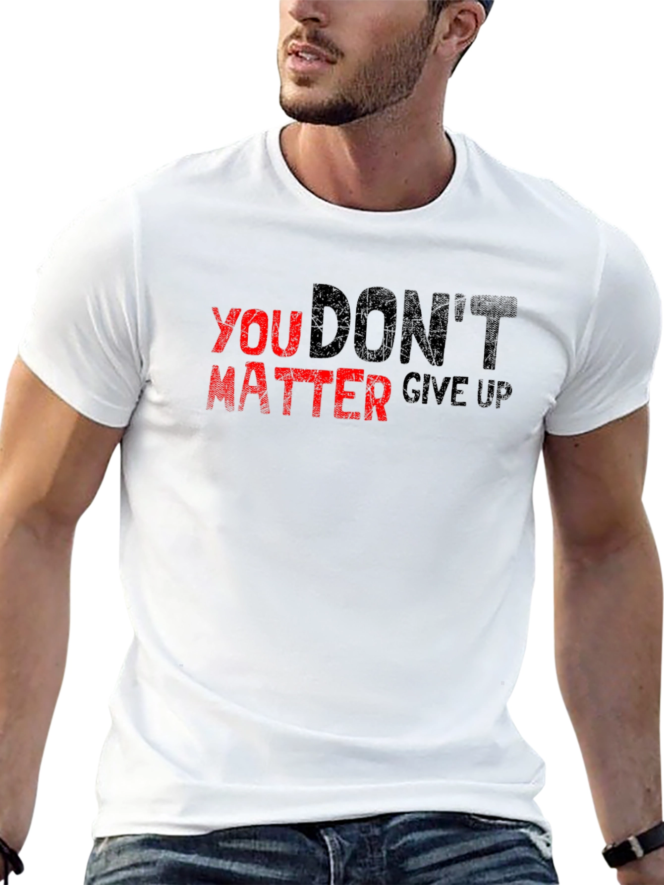 Motivational T-Shirt - Dont Give Up - Black