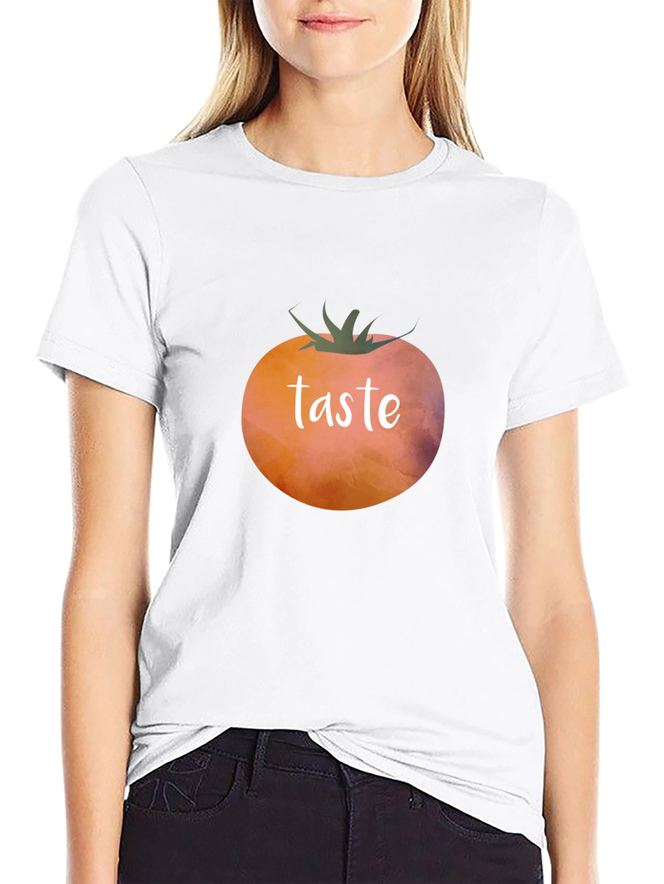 Taste Tomato Graphic Tee - Black Cotton Casual Shirt