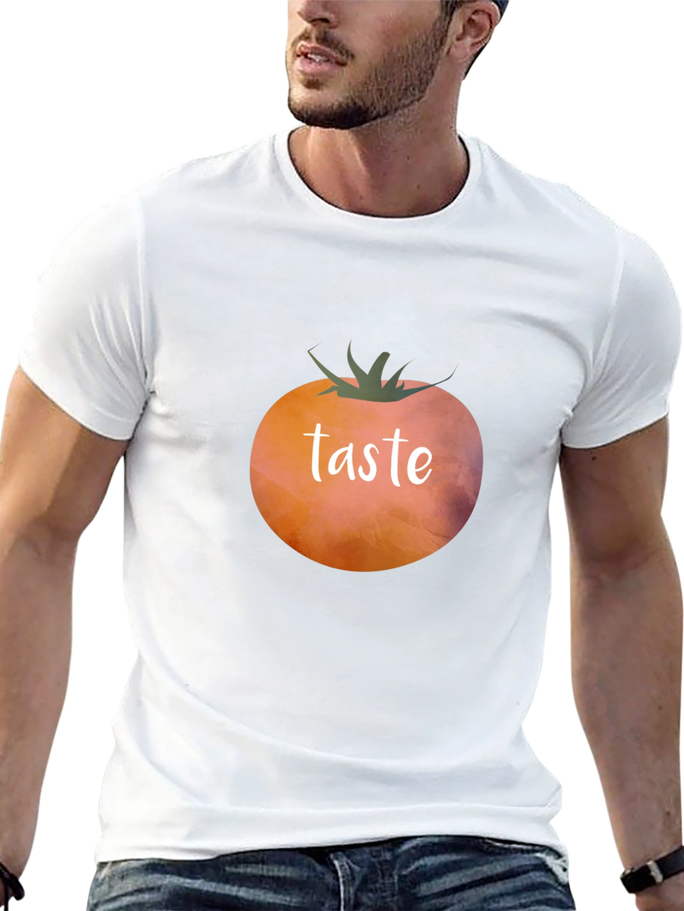 Taste Tomato Graphic Tee - Black Cotton Casual Shirt
