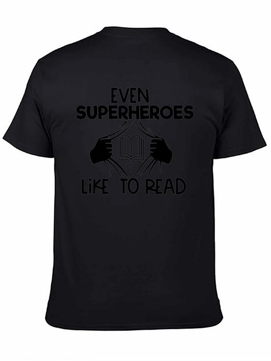 Superheroes Like to Read Black T-Shirt