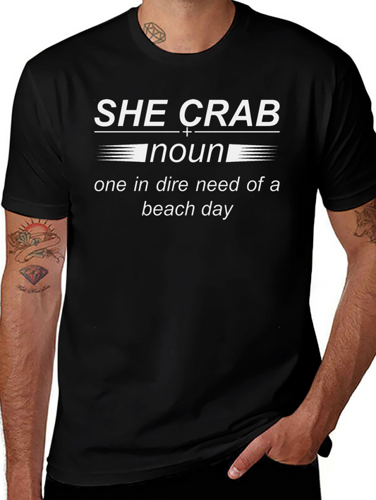 She Crab Noun Beach Day T-Shirt - Novelty Gift