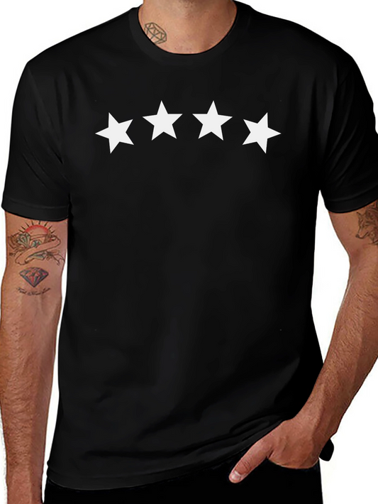 Starry Night Tee - Mens Black Cotton Blend Crew Neck T-Shirt