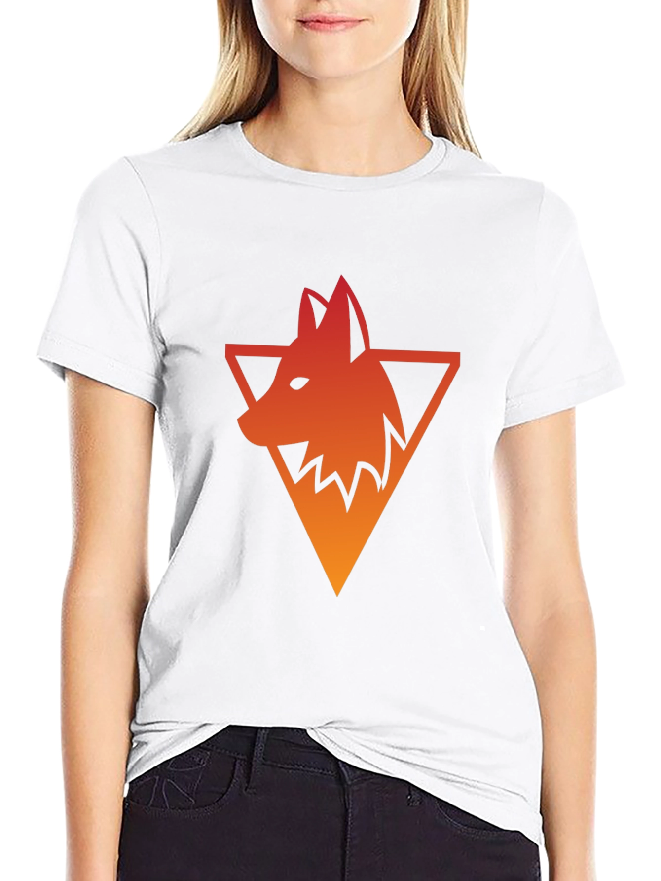 Triangle Wolf Graphic Tee - Mens Black T-Shirt