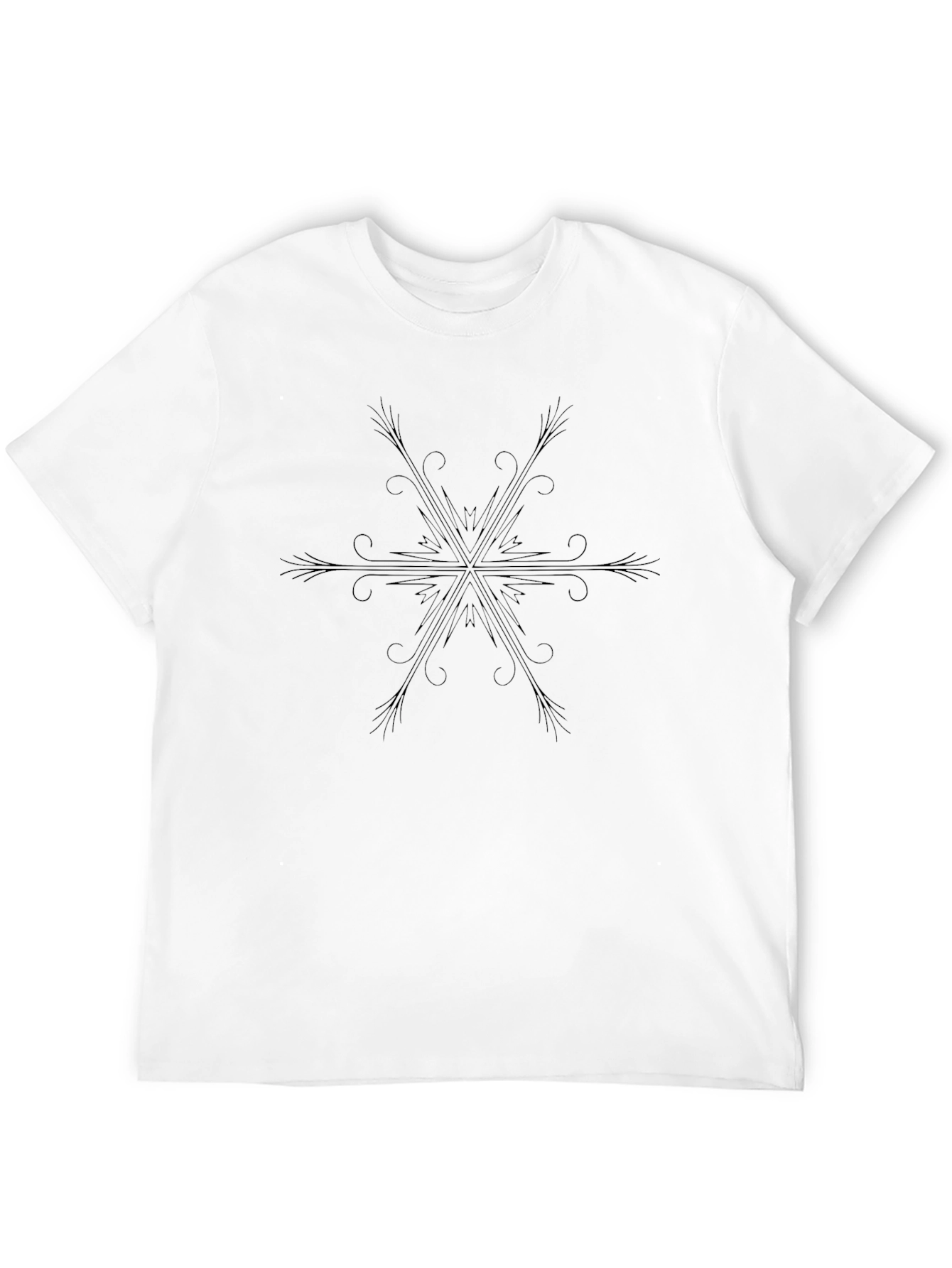 Mens Black Graphic Tee - Stylish Geometric Design