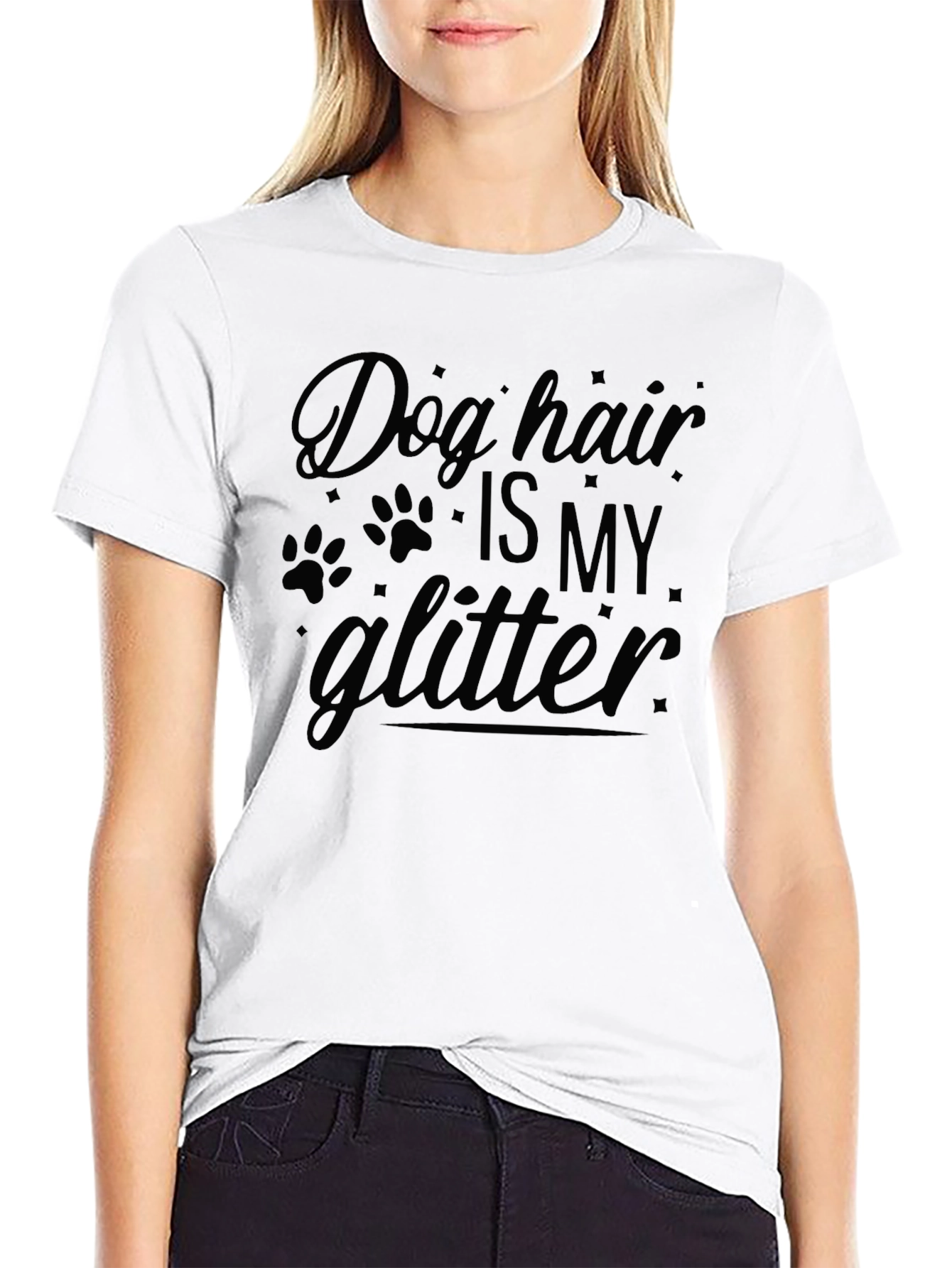 Dog Hair Is My Glitter Black T-Shirt