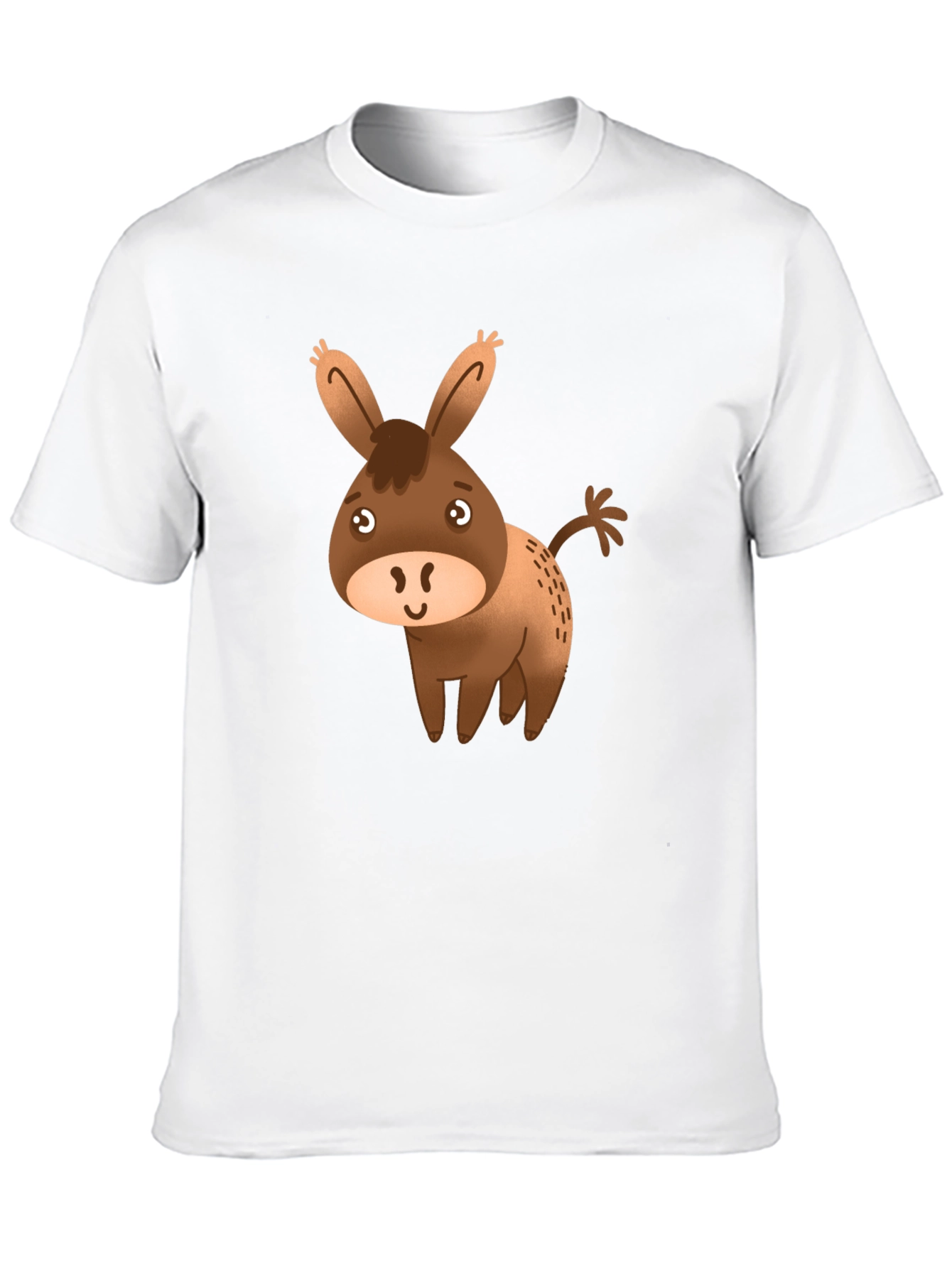 Cute Donkey Graphic Tee - Black Cotton Blend