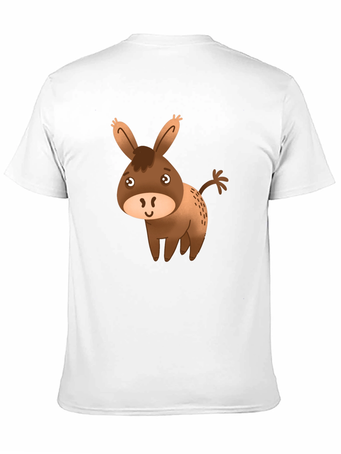 Cute Donkey Graphic Tee - Black Cotton Blend
