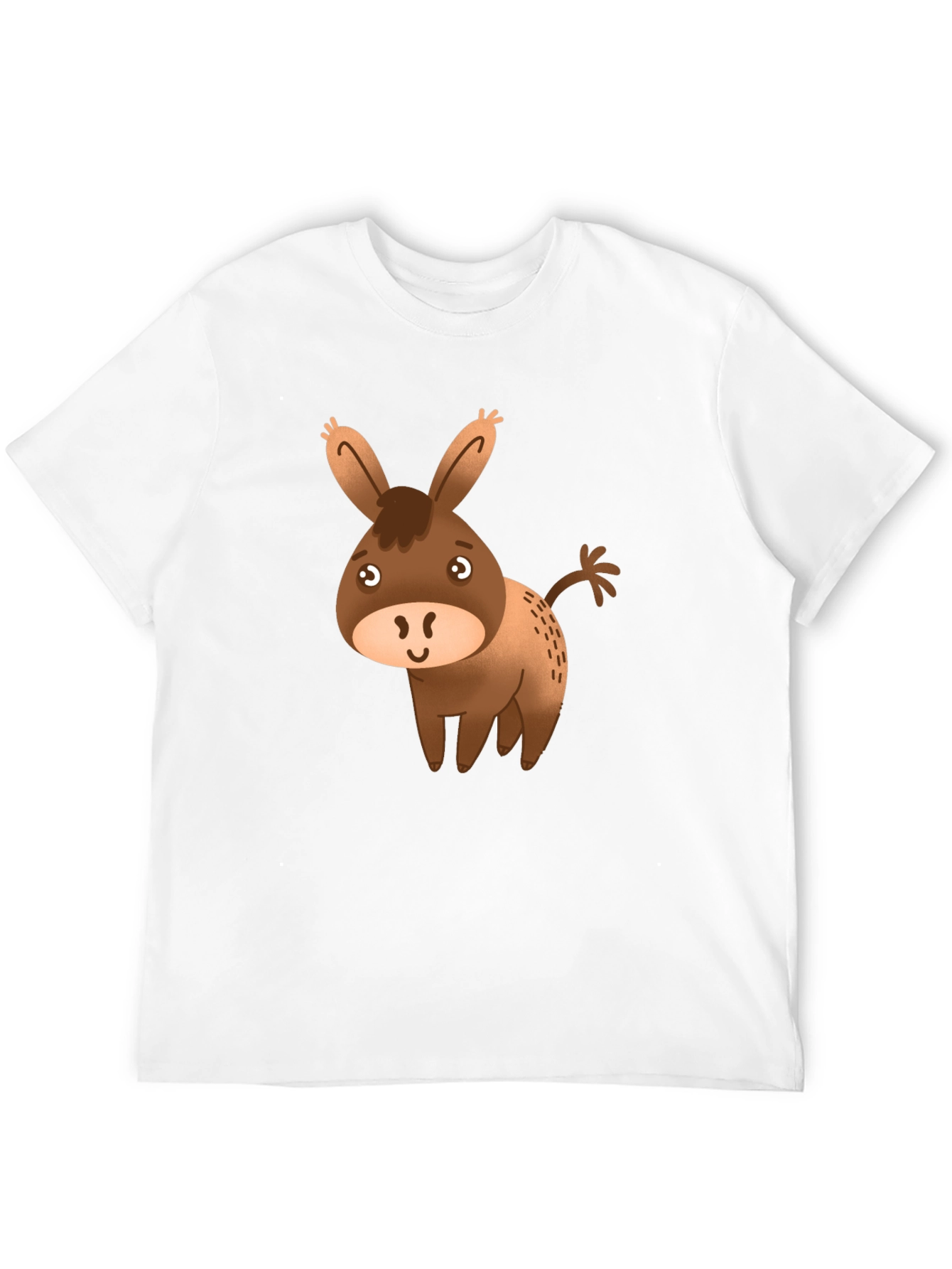 Cute Donkey Graphic Tee - Black Cotton Blend