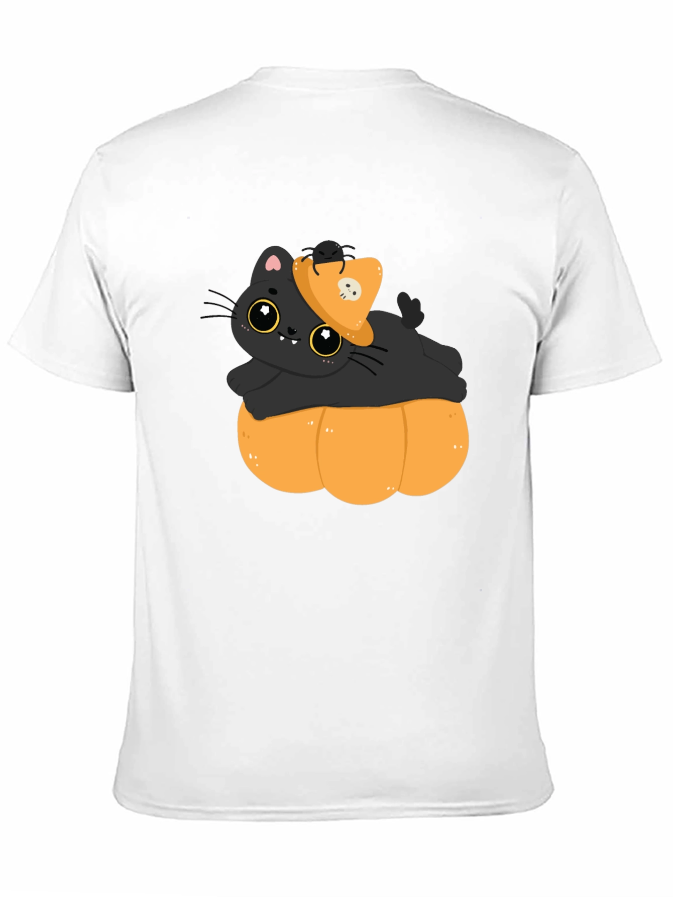 Cute Cat on Pumpkin Halloween T-Shirt