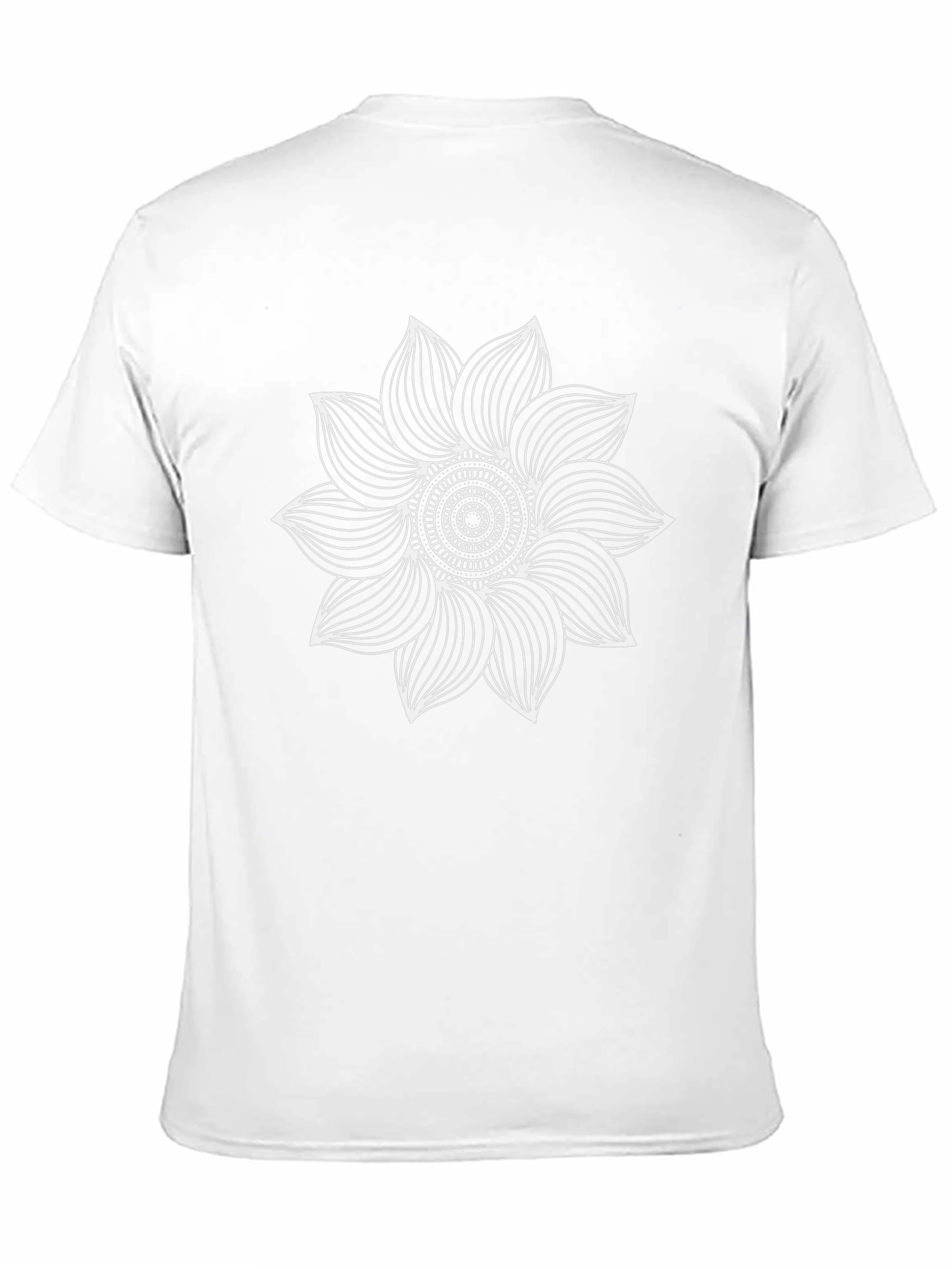 Black T-Shirt with White Flower Design