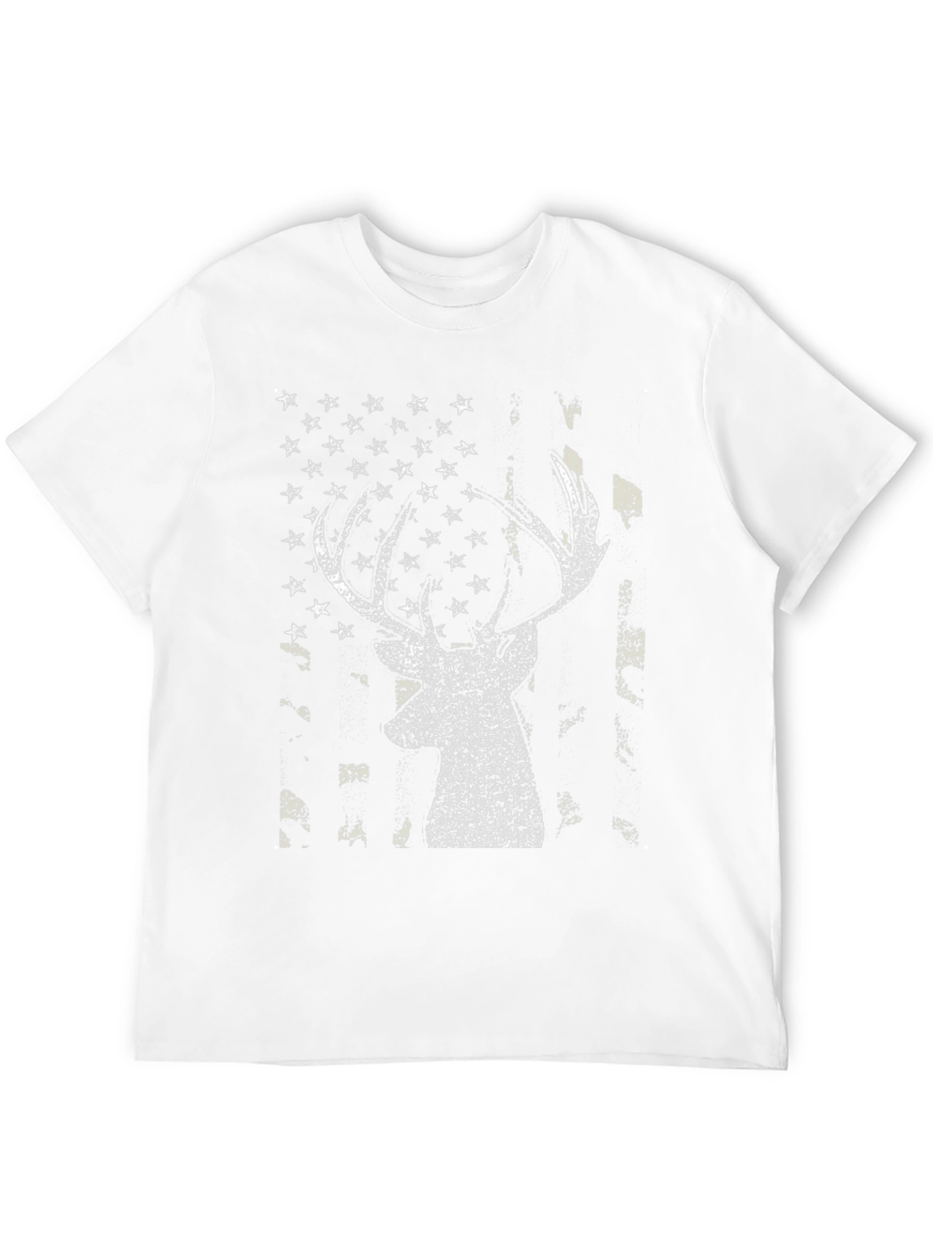 Deer American Flag Graphic Tee - Black