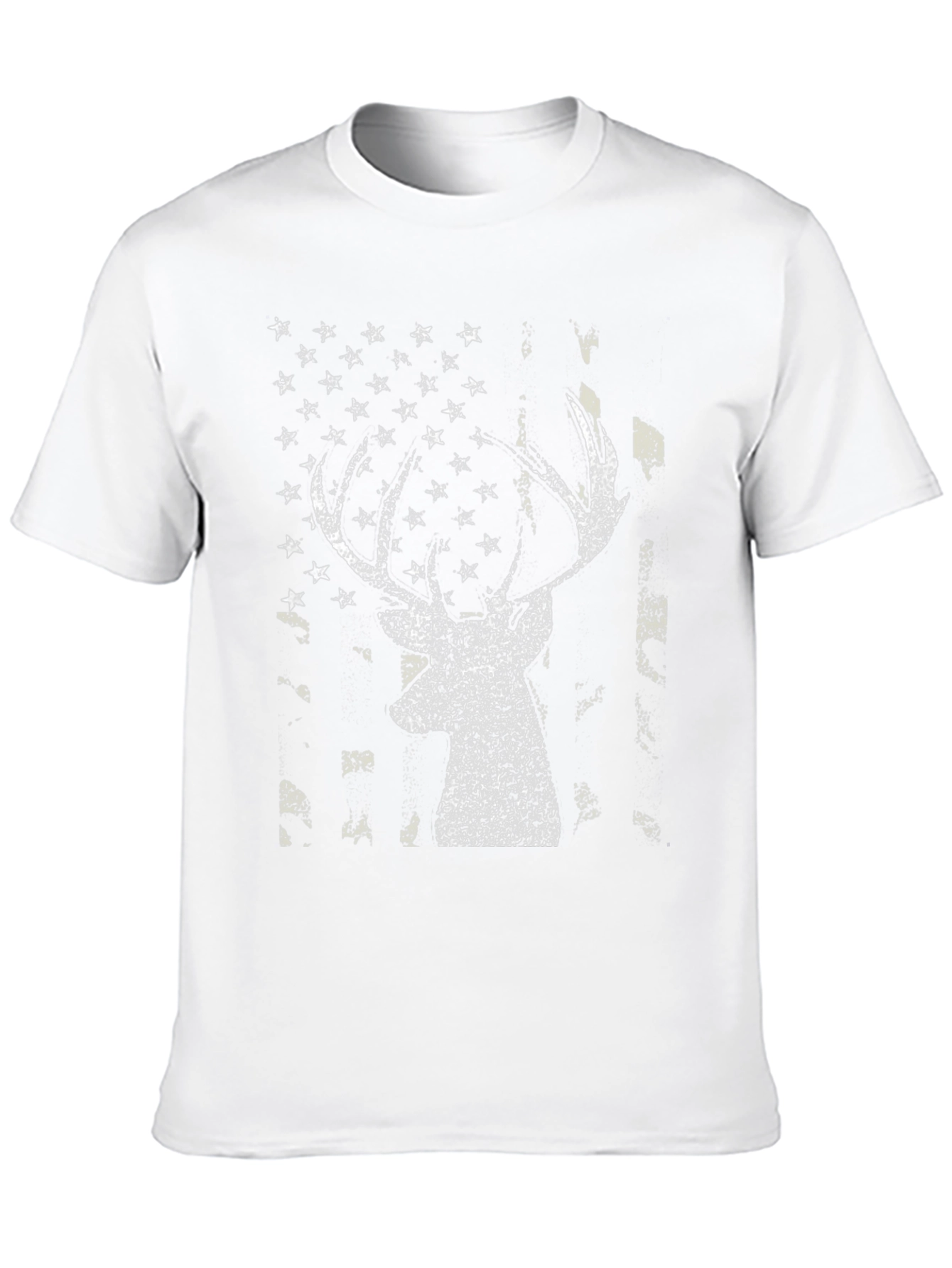 Deer American Flag Graphic Tee - Black