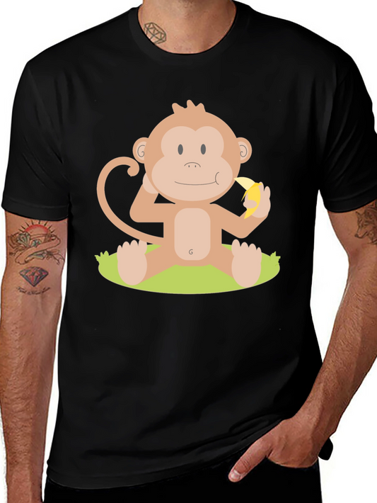Monkey Eating Banana Graphic T-Shirt