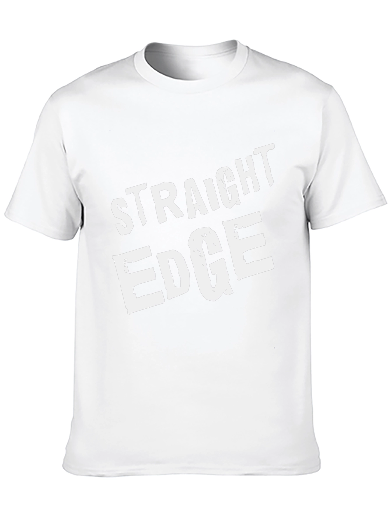 Straight Edge Black T-Shirt Crew Neck Casual