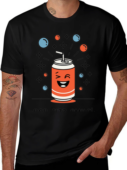 Funny Soda Can Graphic T-Shirt - Pop Fizz Smiles