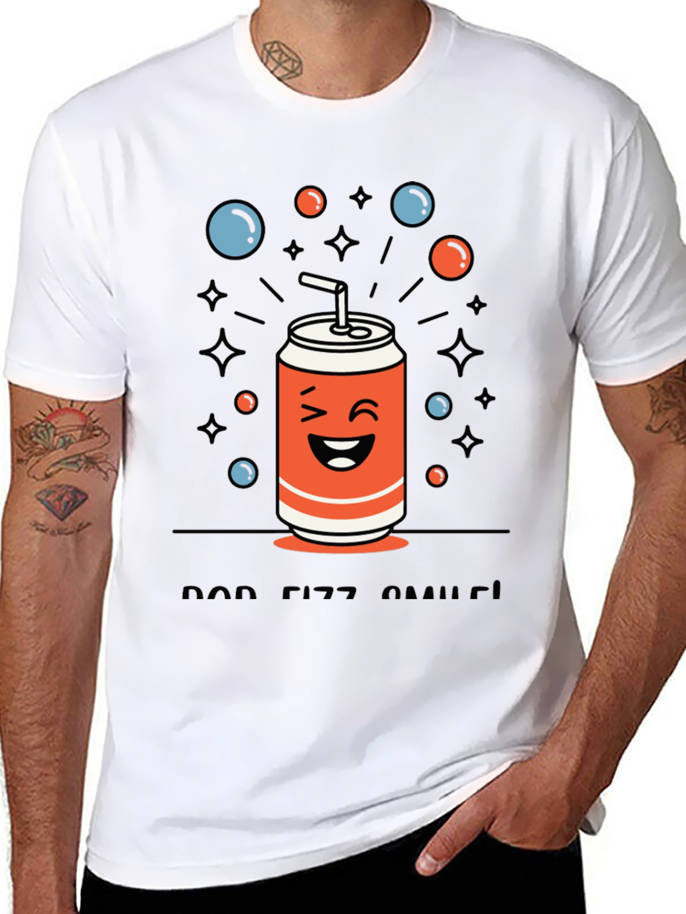 Funny Soda Can Graphic T-Shirt - Pop Fizz Smiles