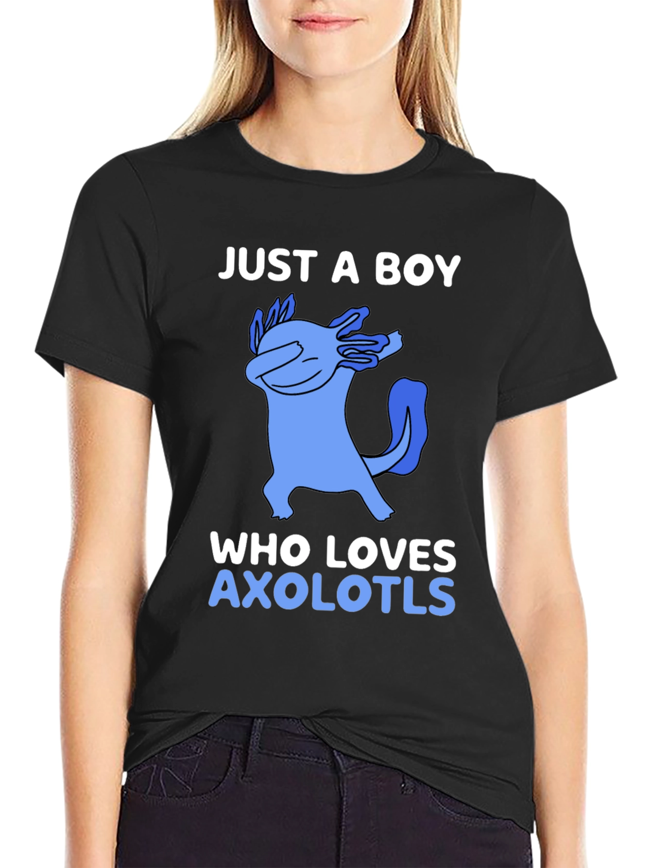 Just a Boy Who Loves Axolotls Graphic Tee