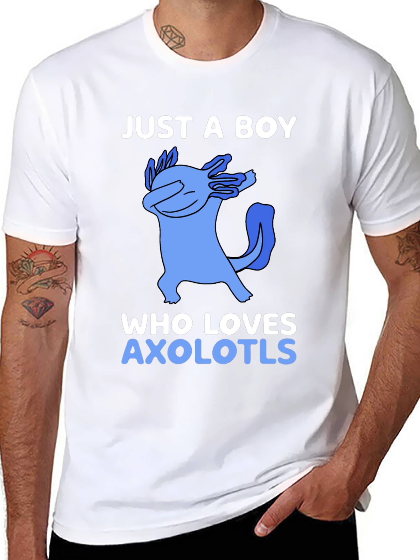 Just a Boy Who Loves Axolotls Graphic Tee
