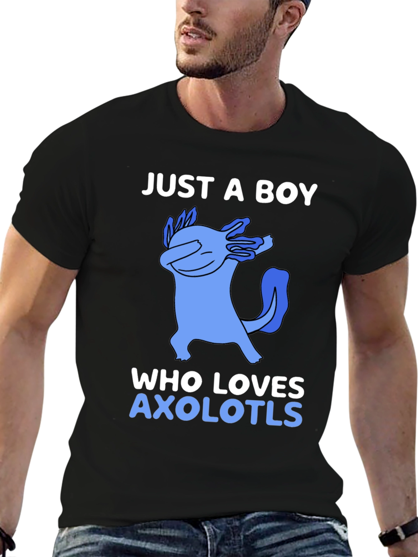 Just a Boy Who Loves Axolotls Graphic Tee