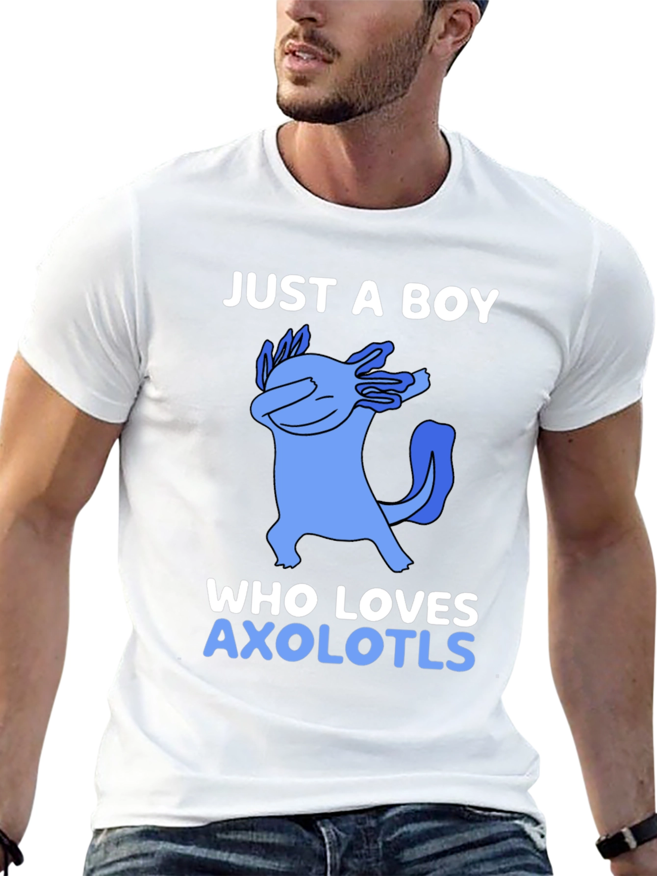 Just a Boy Who Loves Axolotls Graphic Tee