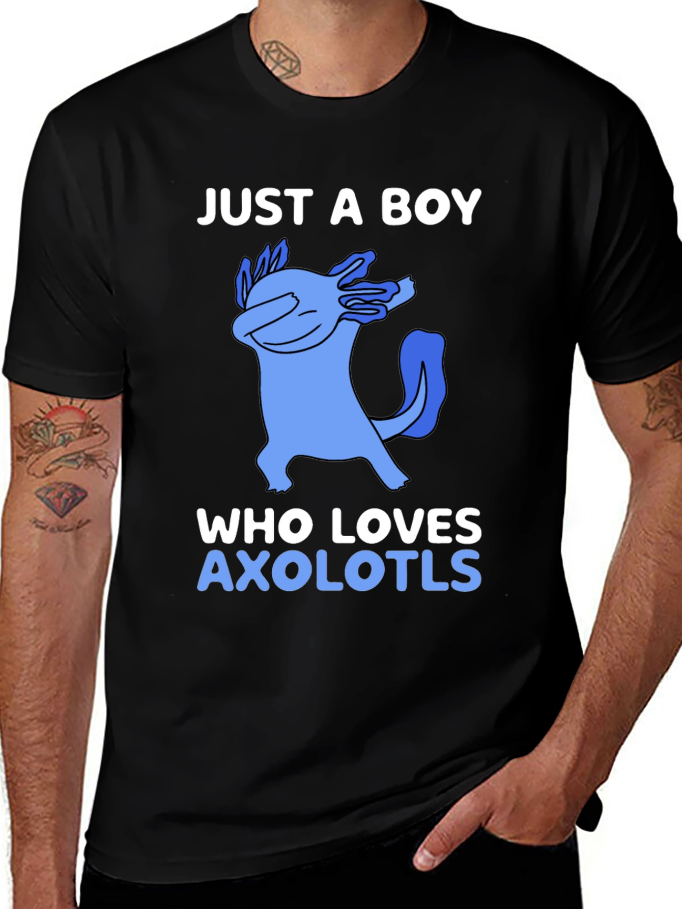 Just a Boy Who Loves Axolotls Graphic Tee