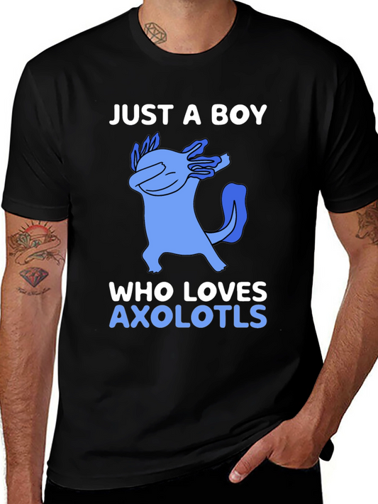 Just a Boy Who Loves Axolotls Graphic Tee