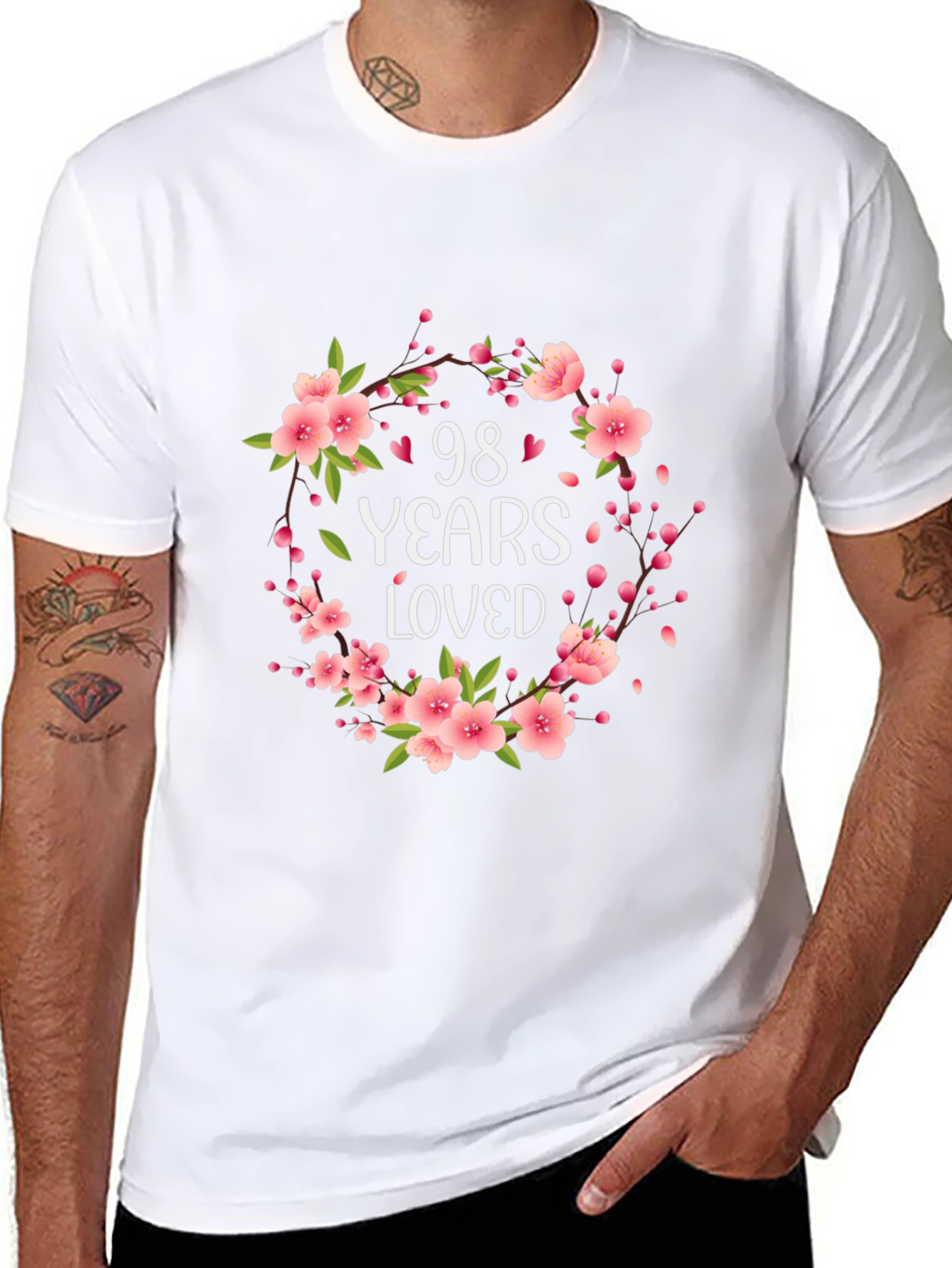 98 Years Loved Floral T-Shirt