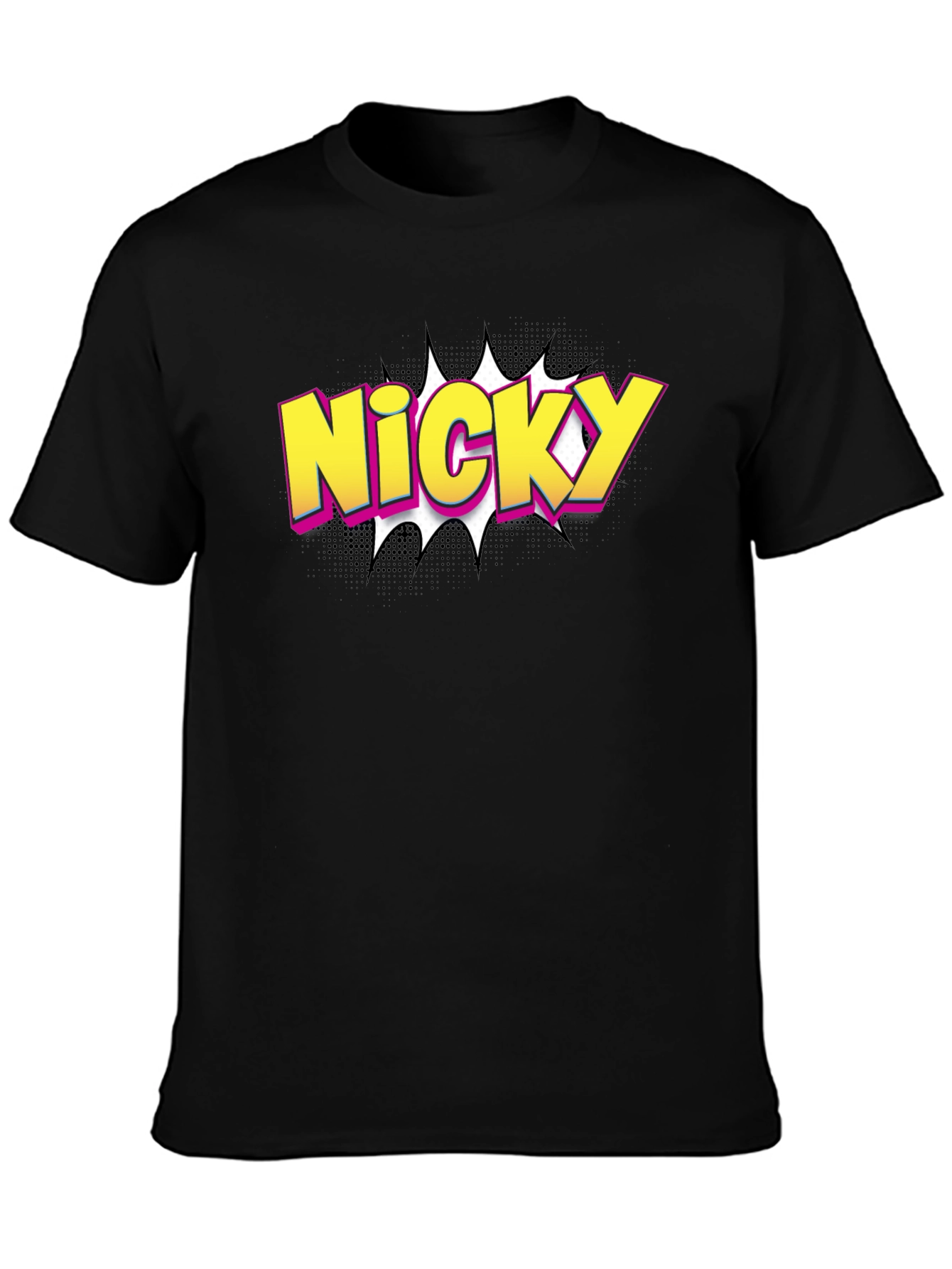 Nicky Comic Style Graphic Tee - Black
