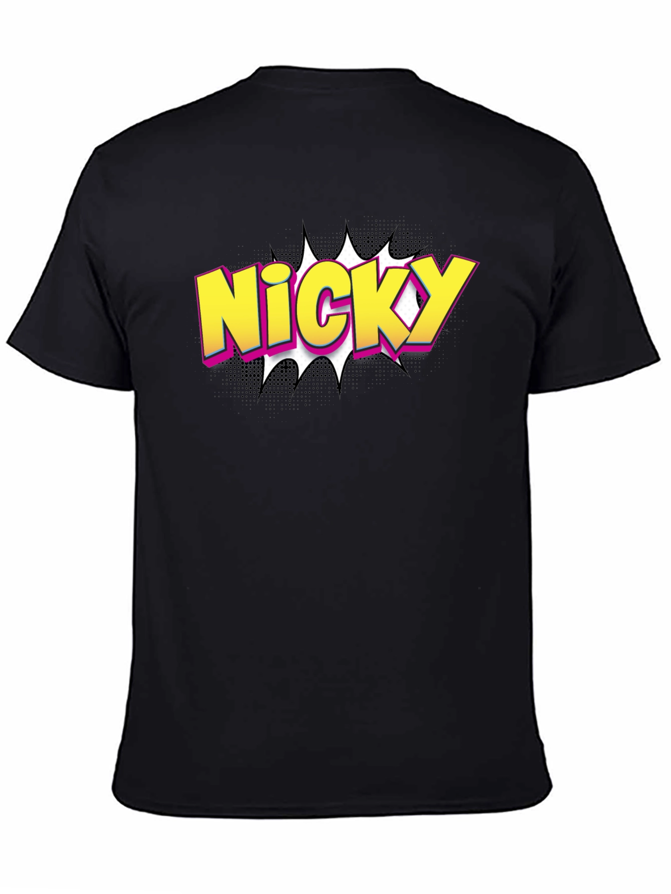 Nicky Comic Style Graphic Tee - Black