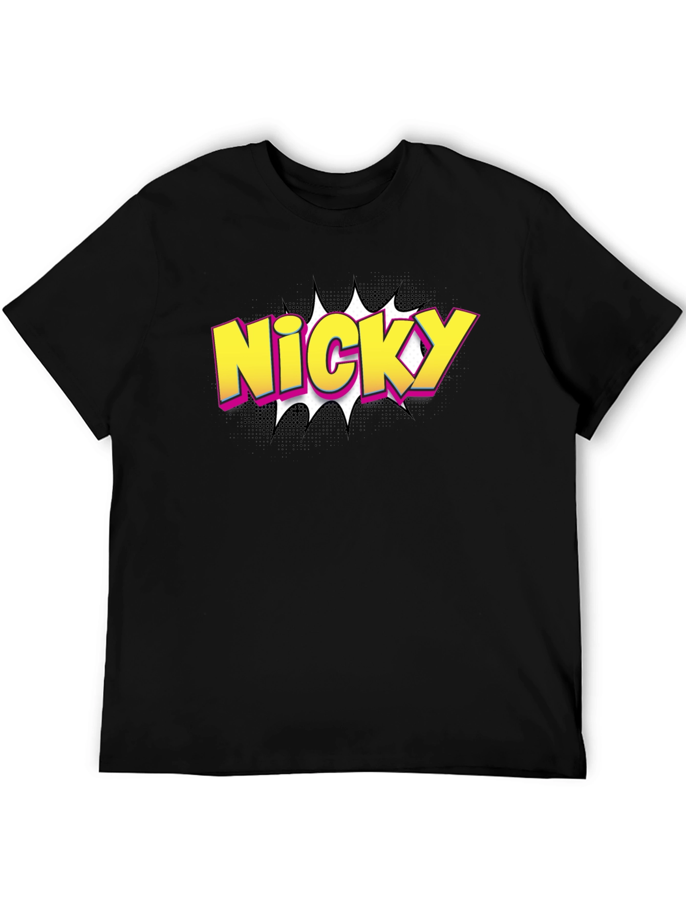 Nicky Comic Style Graphic Tee - Black