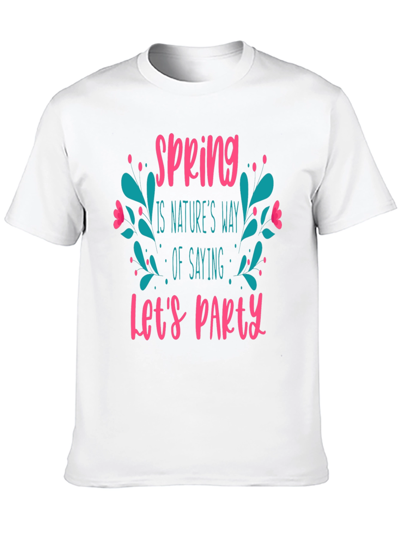 Spring Lets Party Black Graphic T-Shirt