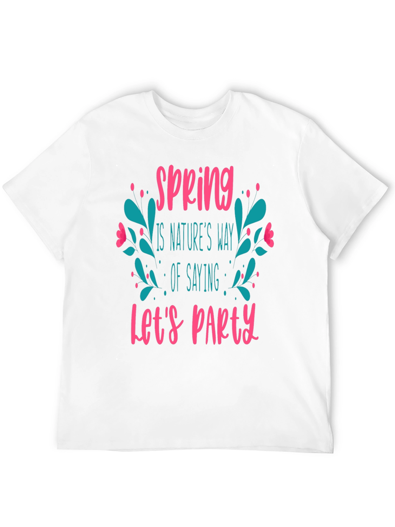 Spring Lets Party Black Graphic T-Shirt
