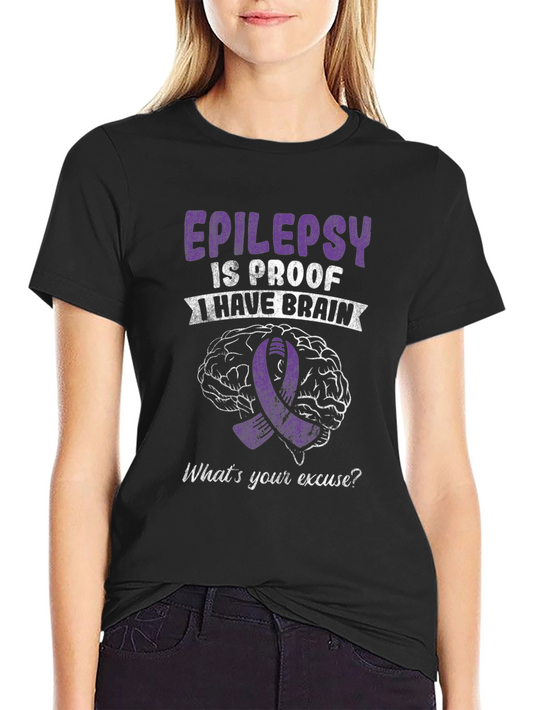 Epilepsy Awareness Graphic Tee - Brain & Ribbon Design