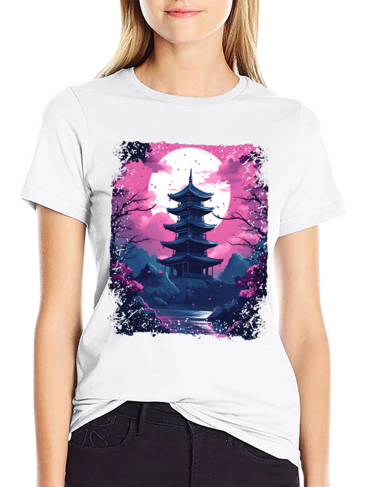 Japanese Pagoda T-Shirt - Artistic Graphic Tee