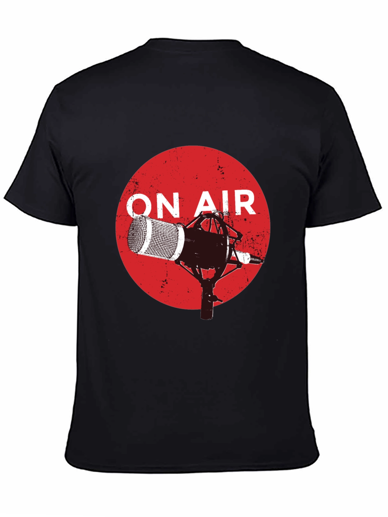 On Air Microphone Graphic Black T-Shirt