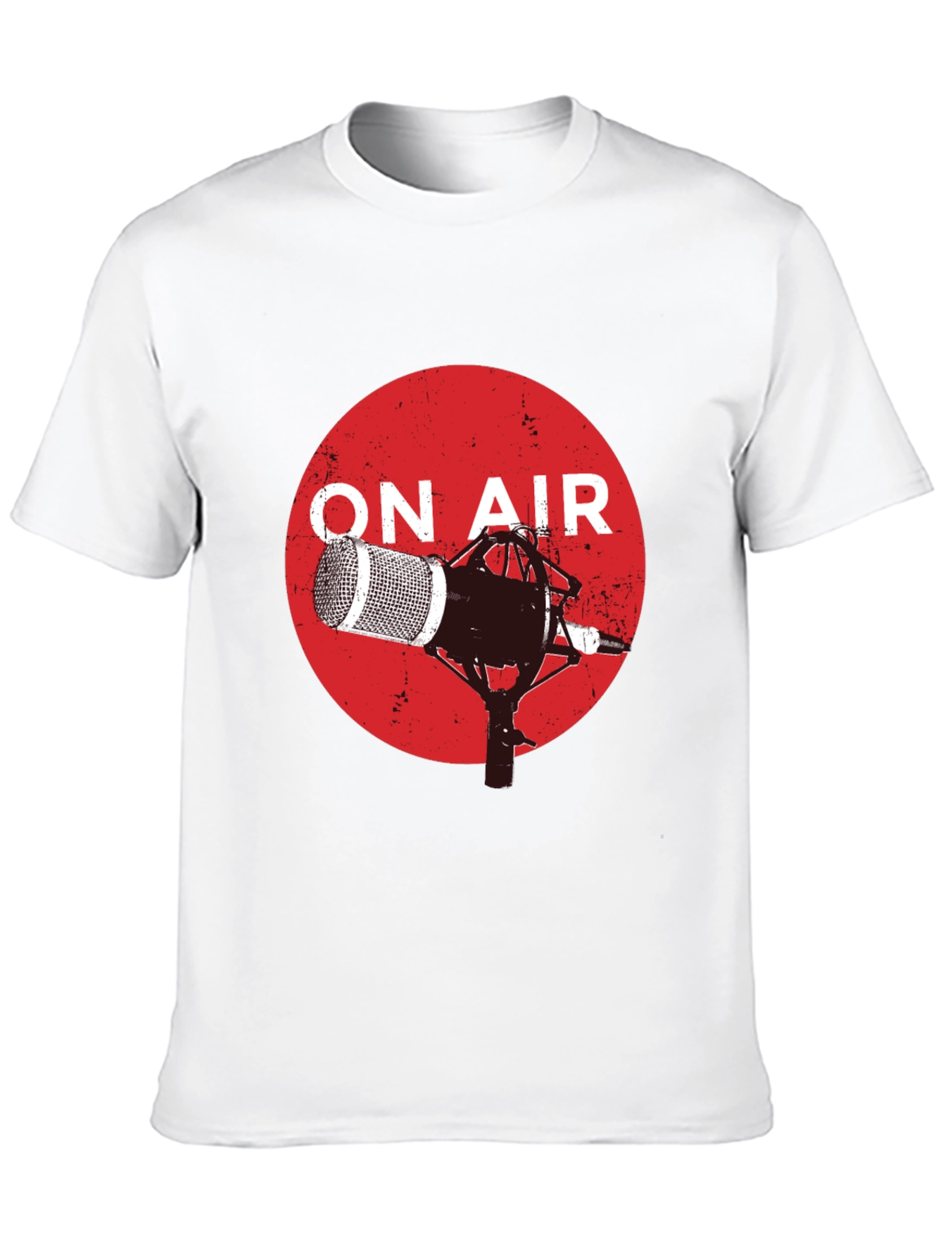 On Air Microphone Graphic Black T-Shirt