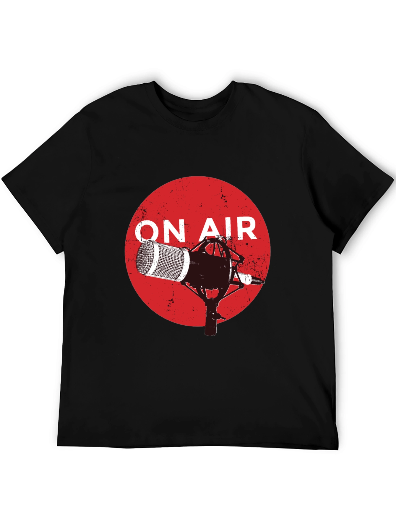 On Air Microphone Graphic Black T-Shirt