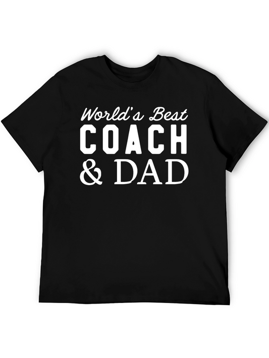 Worlds Best Coach & Dad T-Shirt - Fathers Day Gift