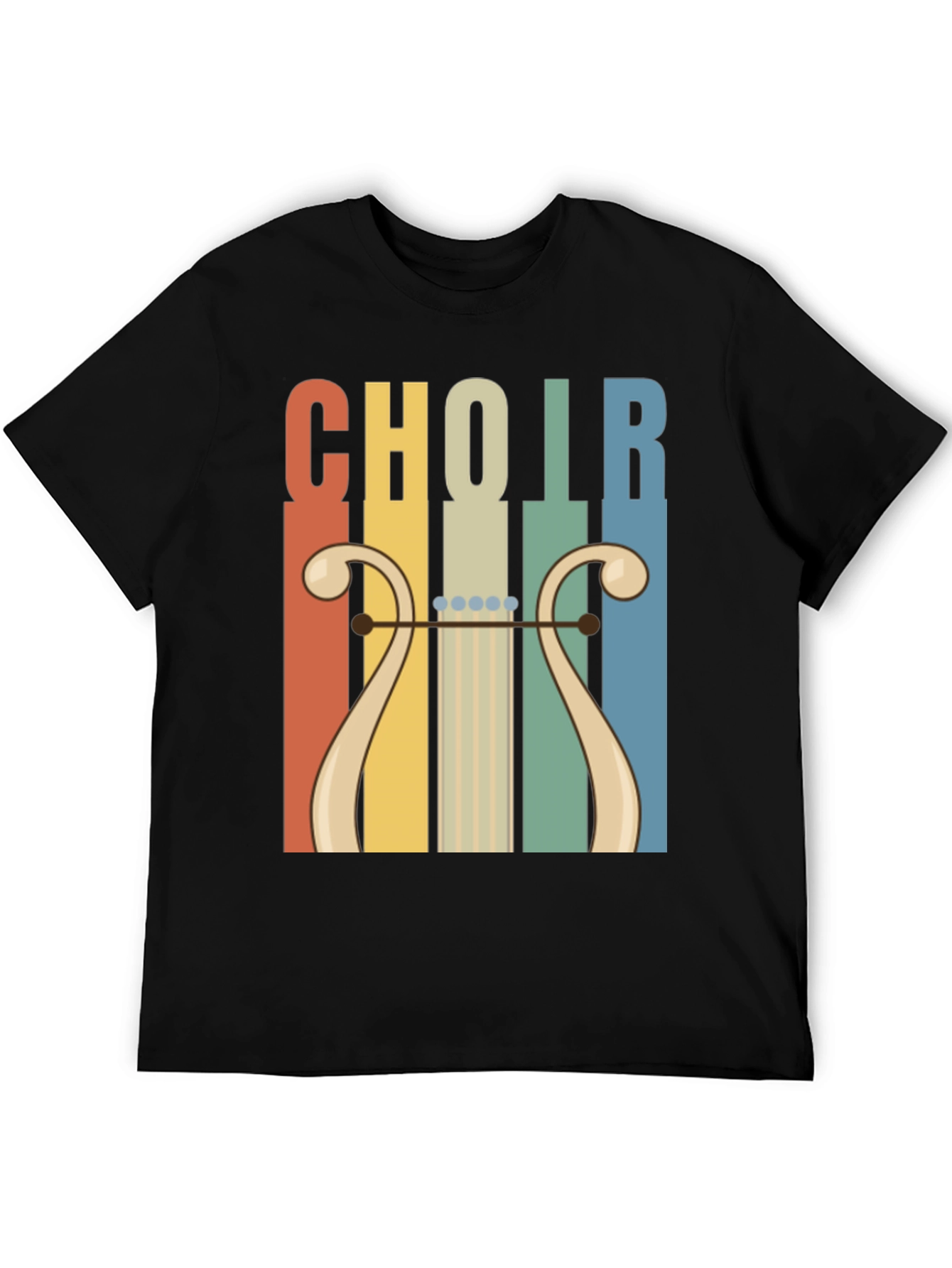 Retro Choir Lyre Graphic Tee - Music Lovers T-Shirt