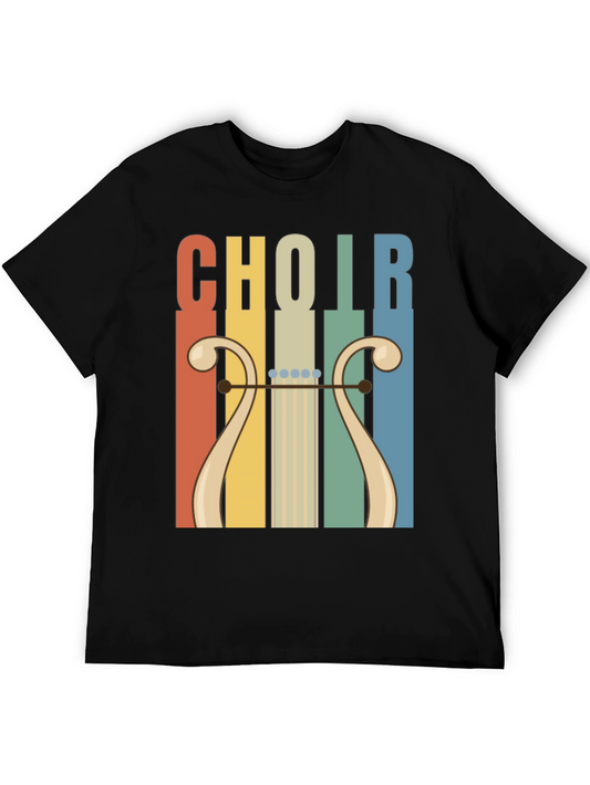 Retro Choir Lyre Graphic Tee - Music Lovers T-Shirt