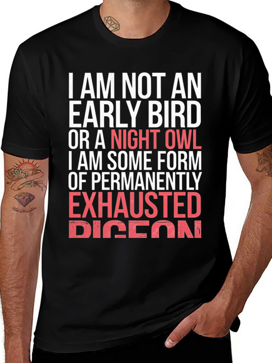 Funny Exhausted Pigeon Graphic T-Shirt