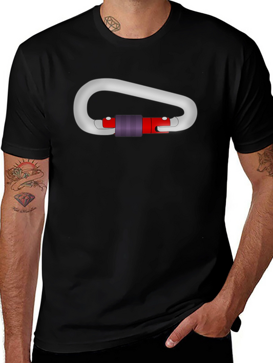 Black T-Shirt with Carabiner Graphic