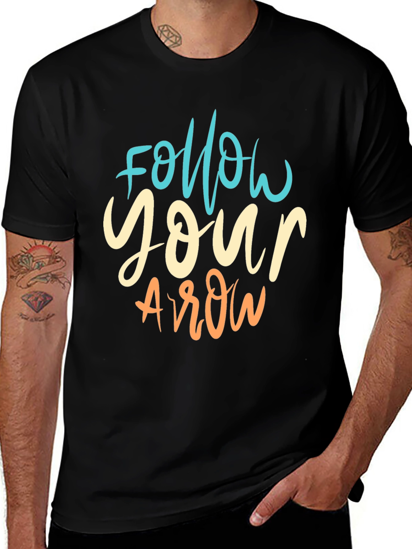 Follow Your Arrow Graphic Tee - Stylish Black T-Shirt