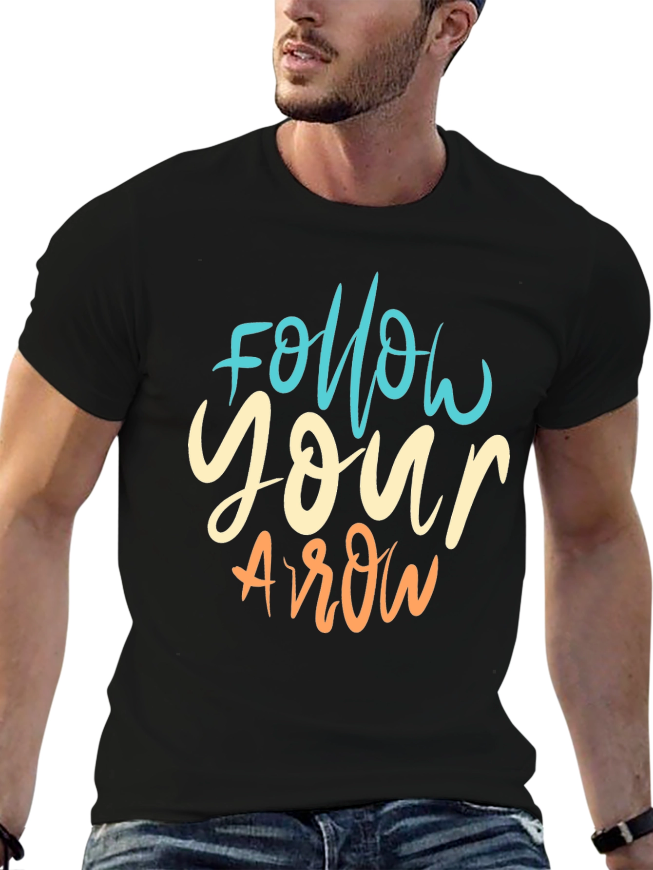 Follow Your Arrow Graphic Tee - Stylish Black T-Shirt