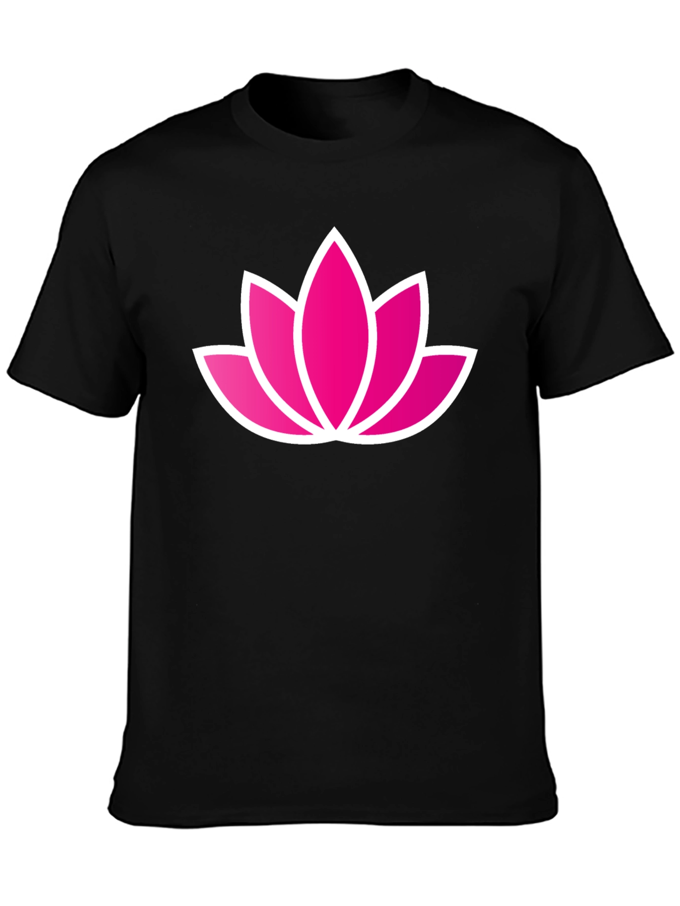 Lotus Flower Graphic Black T-Shirt