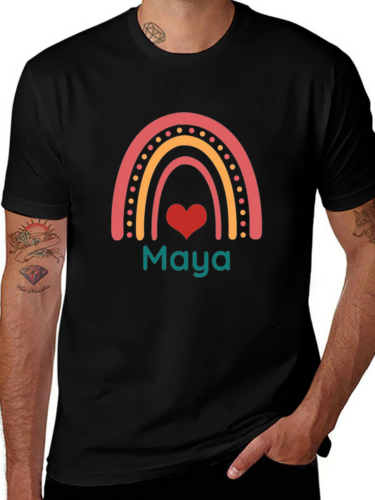 Personalized Rainbow Maya Heart T-Shirt