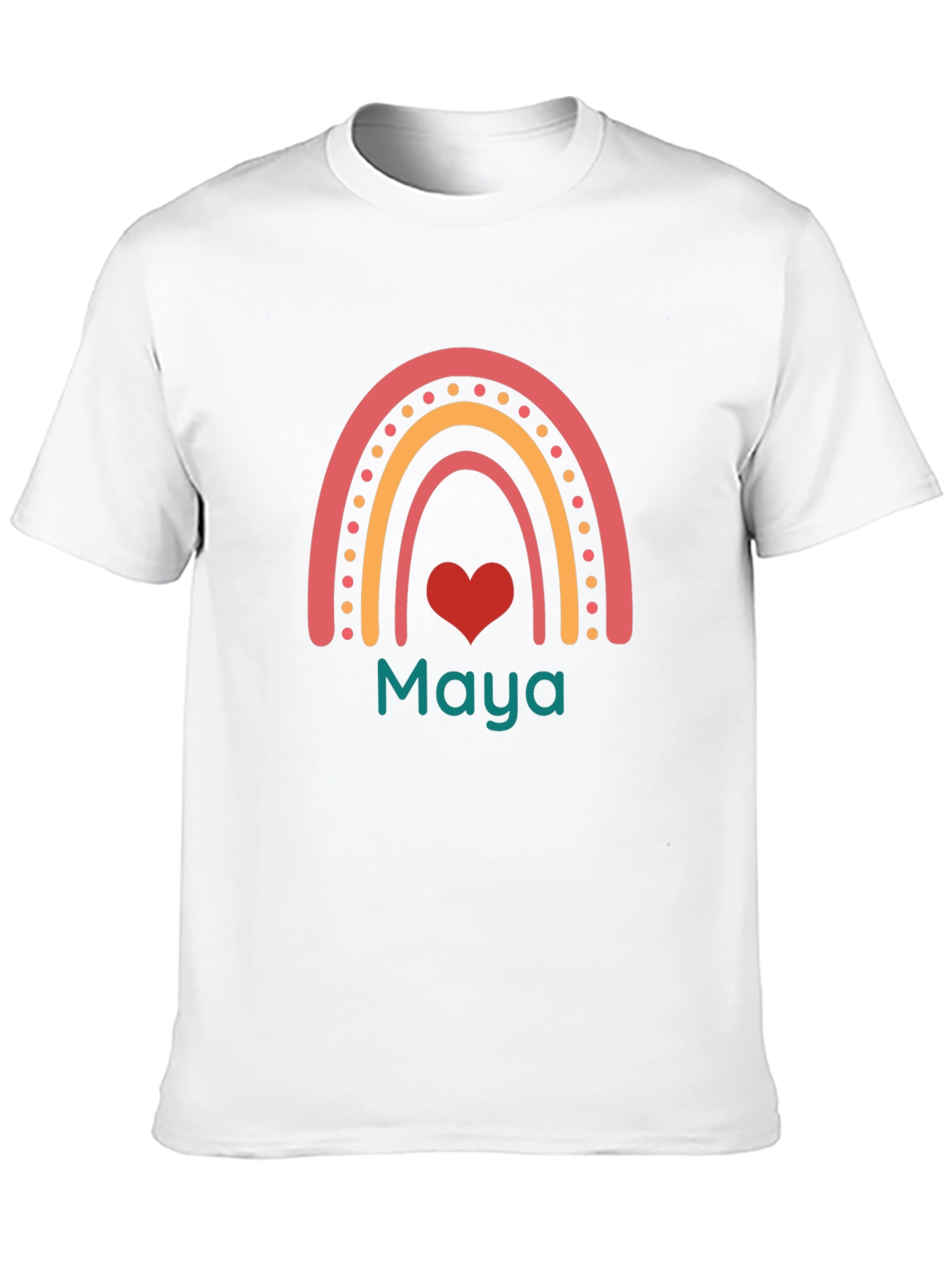 Personalized Rainbow Maya Heart T-Shirt