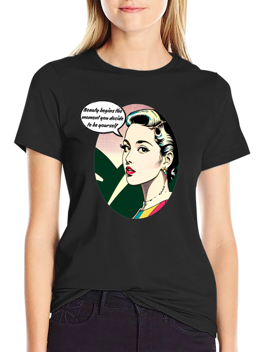 Retro Beauty T-Shirt - Empowering Womens Graphic Tee
