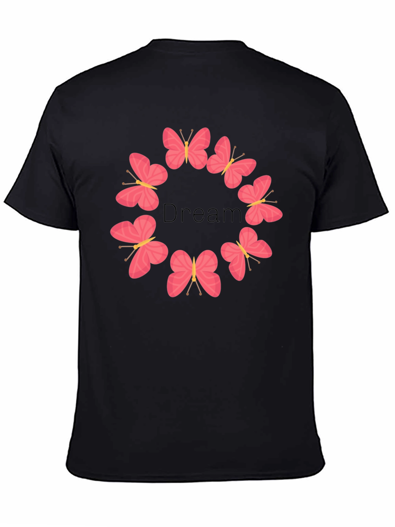 Dream Butterfly Graphic Tee - Stylish Black T-Shirt
