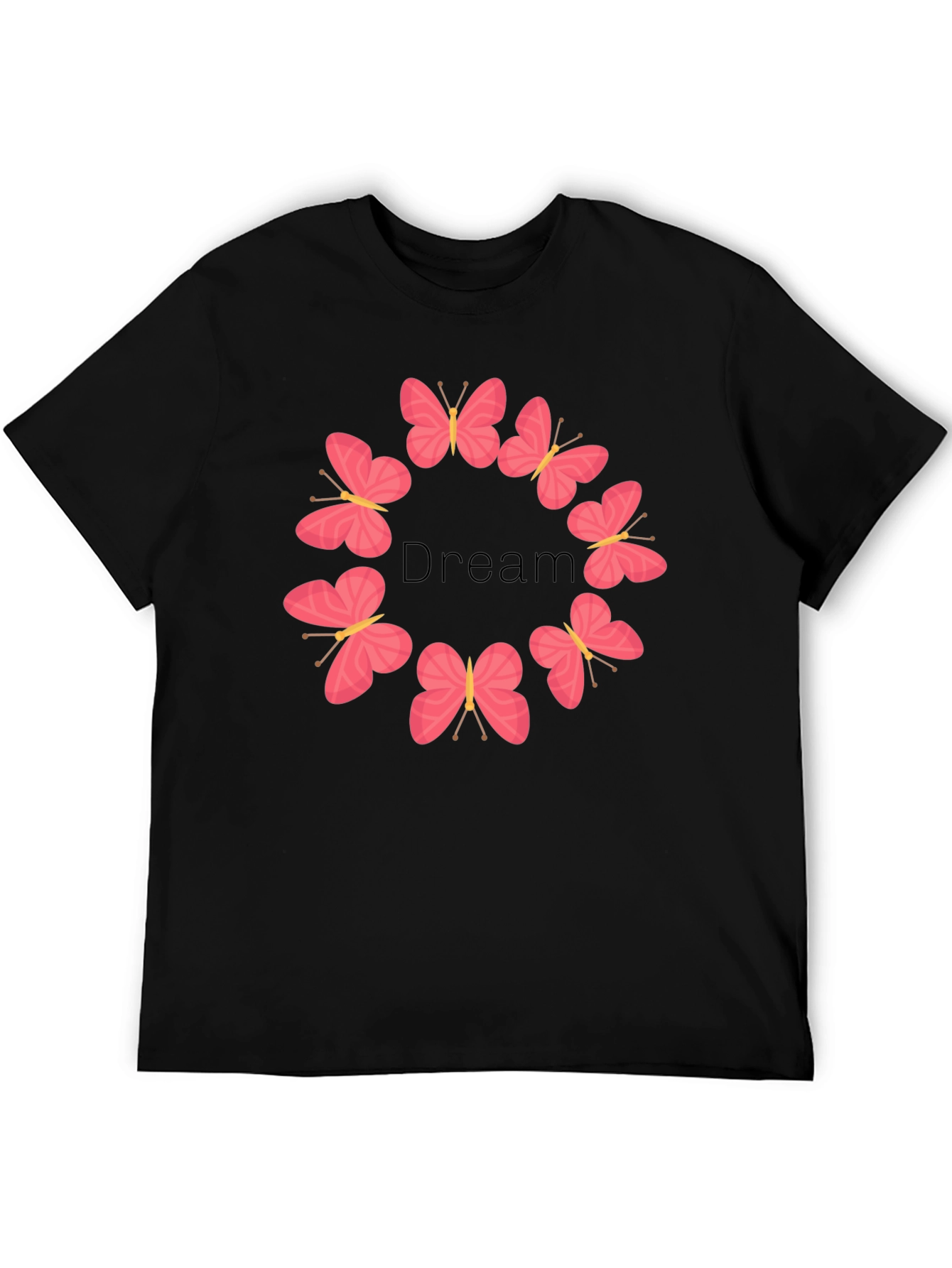 Dream Butterfly Graphic Tee - Stylish Black T-Shirt
